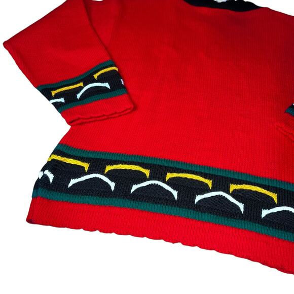 Vintage 80s Basic Editions Christmas Holiday Teddy Bear girls sweater 7/8 new - Picture 5 of 7